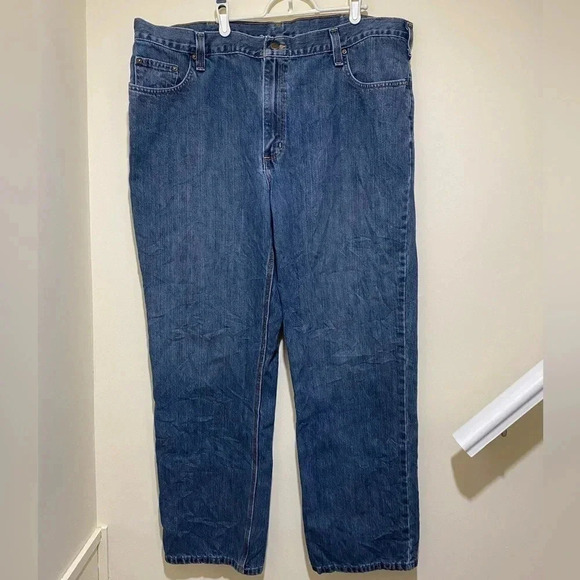 Carhartt Men’s Y2K Casual Denim Blue Jeans Traditional fit Straight Leg size 44W - Picture 2 of 16